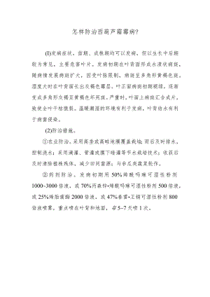 怎样防治西葫芦霜霉病.docx