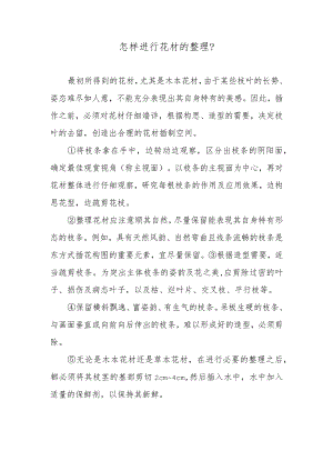 怎样进行花材的整理？.docx