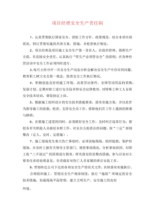 项目经理安全生产责任制.docx