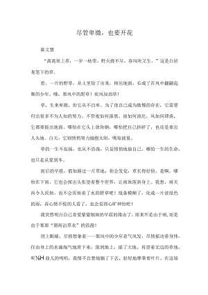 尽管卑微,也要开花.docx