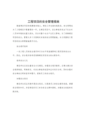 工程项目的安全管理措施.docx