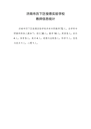 济南市历下区俊德实验学校教师信息统计.docx