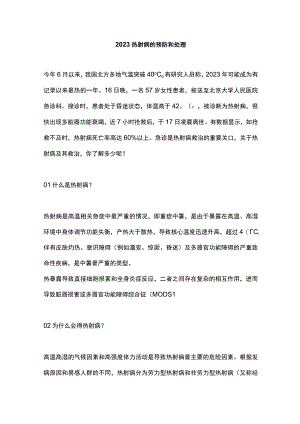 2023热射病的预防和处理.docx