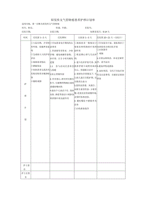 原发性支气管肺癌患者护理计划单.docx
