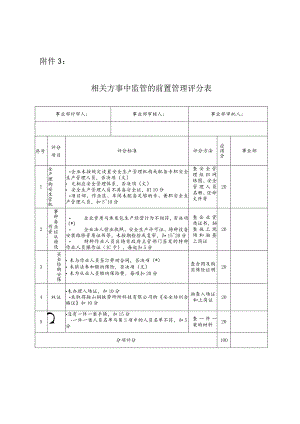 XX公司安全管理-相关方事中监管的前置管理评分表.docx