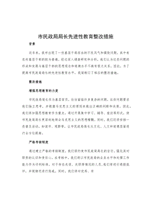 市民政局局长先进性教育整改措施.docx