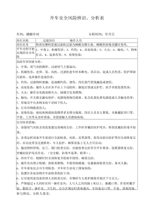 复开车安全风险辨识表（过滤）.docx