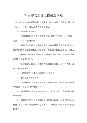 项目部安全管理措施及规定模板范本.docx