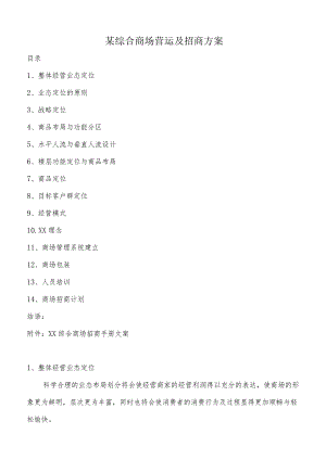 某综合商场营运及招商方案.docx
