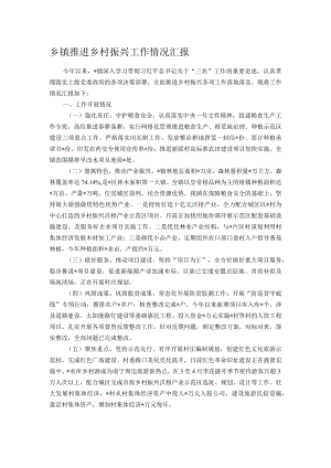 乡镇推进乡村振兴工作情况汇报.docx