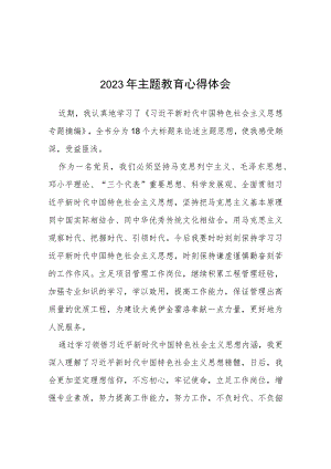 2023年主题教育心得体会有感发言(五篇).docx