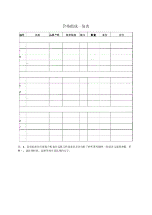 价格组成一览表51(2023年).docx