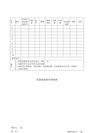 设备投标报价明细表49（2023年）.docx