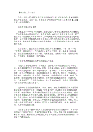 大学班主任工作计划.docx