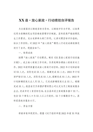 XX县“放心家政”行动绩效自评报告.docx