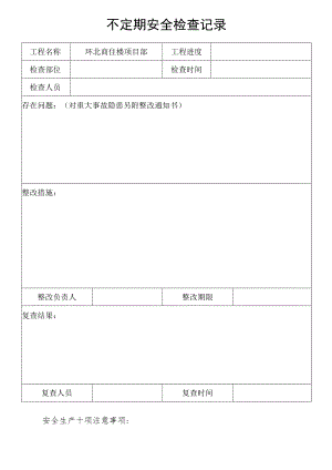 项目不定期周检记录模板范文.docx