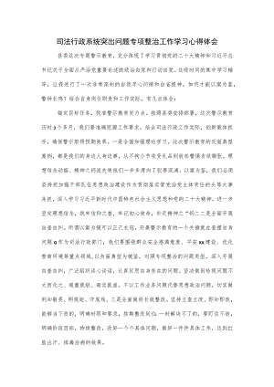 司法行政系统突出问题专项整治工作学习心得体会.docx