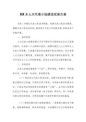 XX乡人大代表小组建设实施方案.docx