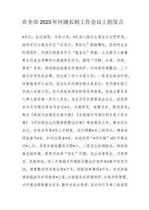 在全市2023年河湖长制工作会议上的发言.docx