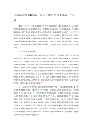 市场监管局2023年上半年工作总结和下半年工作计划.docx