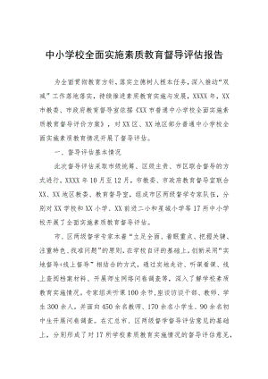 中小学校全面实施素质教育督导评估报告.docx