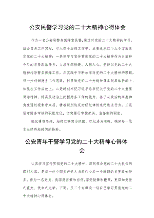 公安民警学习党的二十大精神心得体会(精选三篇).docx