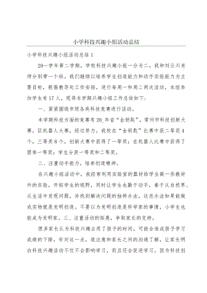 小学科技兴趣小组活动总结.docx