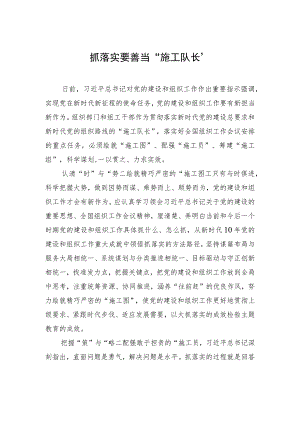 抓落实要善当“施工队长”.docx