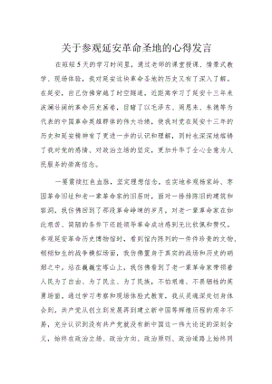 关于参观延安革命圣地的心得发言.docx