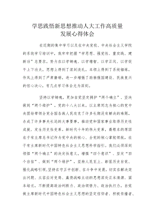 学思践悟新思想推动人大工作高质量发展心得体会.docx