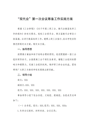 “双代会”第一次会议筹备工作实施方案.docx