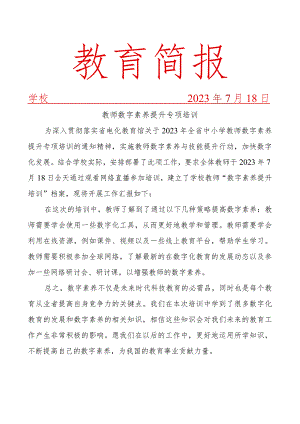 数字素养提升专项培训简报.docx