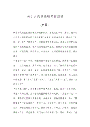 （2篇）关于大兴调查研究访谈稿.docx