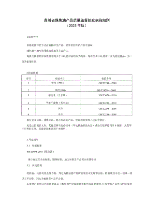 贵州省煤焦油产品质量监督抽查实施细则（2023版）.docx