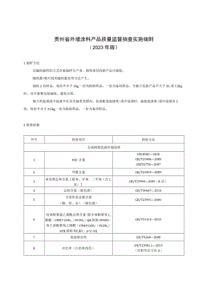贵州省外墙涂料产品质量监督抽查实施细则（2023年版）.docx