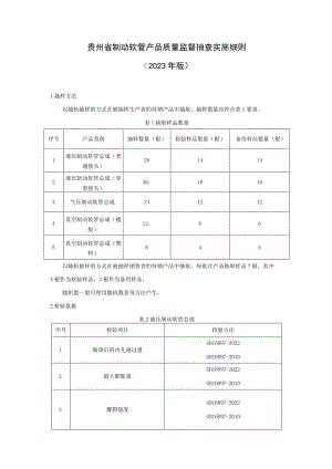 贵州省制动软管产品质量监督抽查实施细则（2023年版）.docx