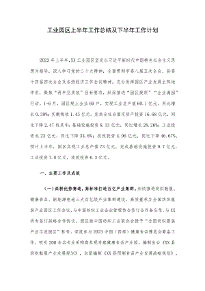 工业园区上半年工作总结及下半年工作计划.docx