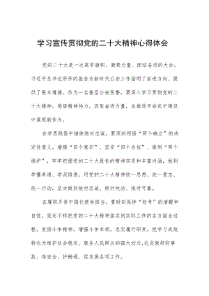 公安民警学习贯彻党的二十大精神心得体会十一篇.docx