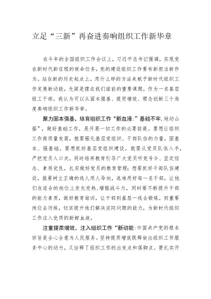 立足“三新”再奋进+奏响组织工作新华章.docx