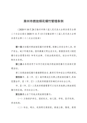 滁州市燃放烟花爆竹管理条例.docx