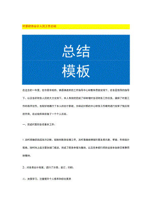 村委财务会计人员工作总结.docx