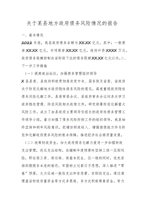 关于某县地方政府债务风险情况的报告.docx
