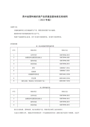 贵州省塑料编织袋产品质量监督抽查实施细则（2023年版）.docx