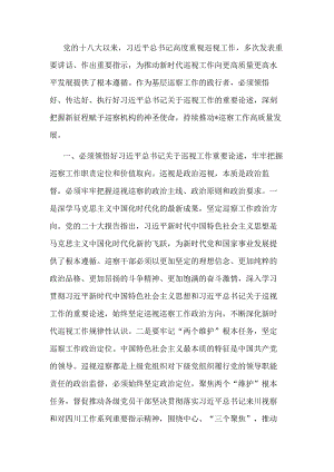 监委主任在县委理论学习中心组上关于巡察工作的研讨发言.docx
