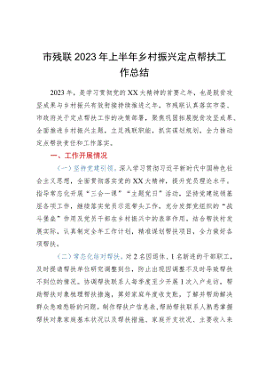 市残联2023年上半年乡村振兴定点帮扶工作总结.docx