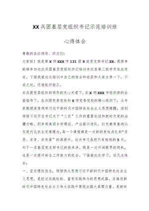 XX兵团基层党组织书记示范培训班心得体会.docx