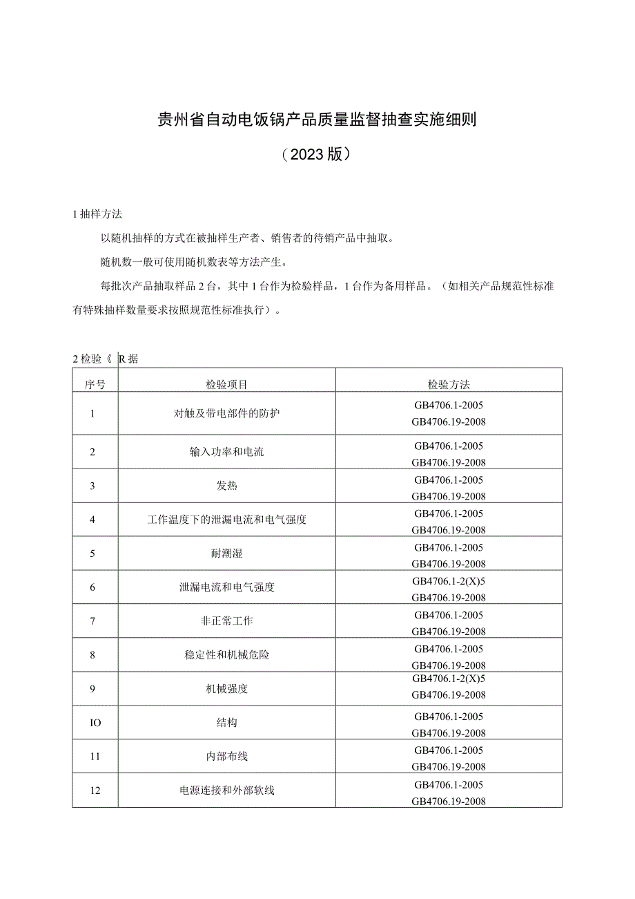 贵州省自动电饭锅产品质量监督抽查实施细则(2023年版).docx_第1页