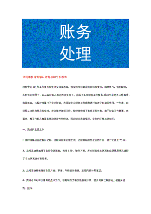 公司年度经营情况财务总结分析报告.docx