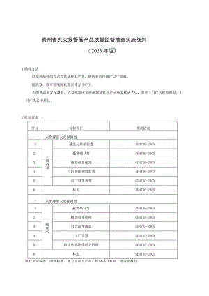 贵州省火灾报警器产品质量监督抽查实施细则（2023年版）.docx