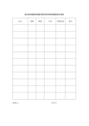 县妇幼保健院高值医用耗材使用前质量检查记录表.docx